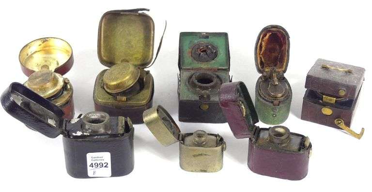 ASSORTED ANTIQUE INKWELLS