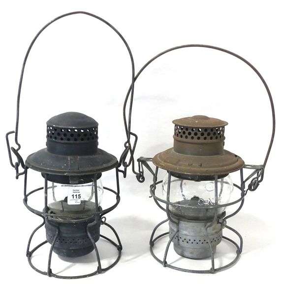 TWO ANTIQUE RAILWAY LANTERNS
