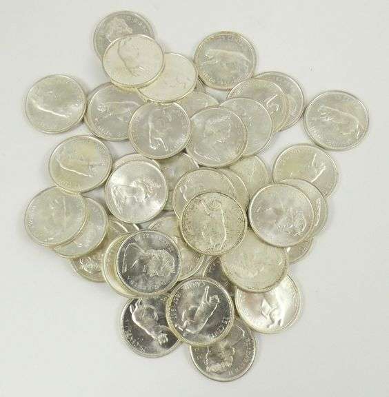 40 CANADIAN SILVER QUARTERS