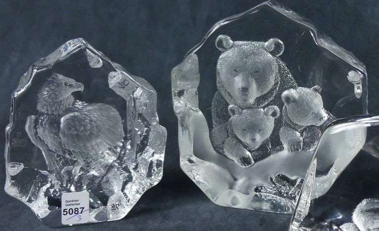 THREE MATS JONASSON PAPERWEIGHTS