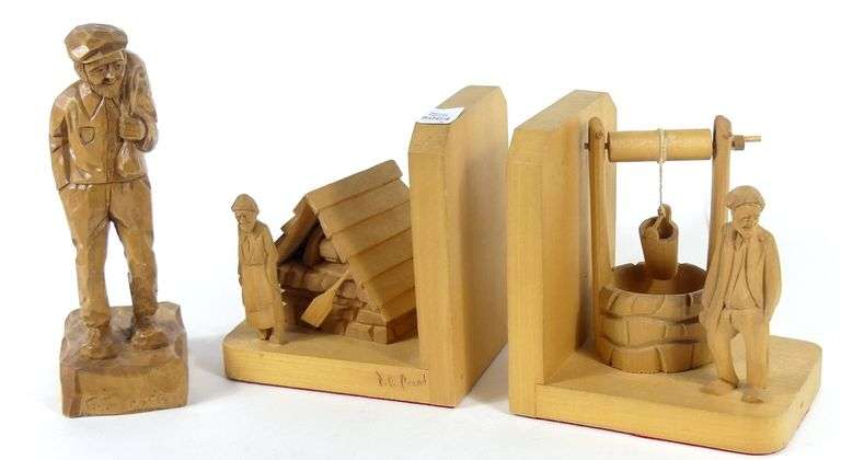 THREE SIGNED QUEBEC CARVINGS