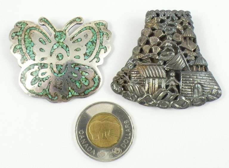 SILVER BROOCH & CLIP