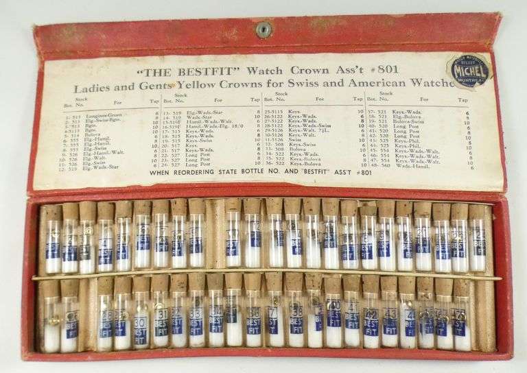 BOX OF WATCH CROWNS