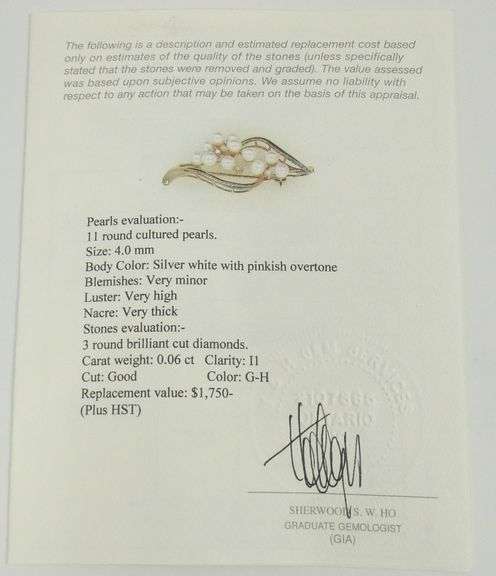 CERTIFIED PEARL & GOLD PENDANT