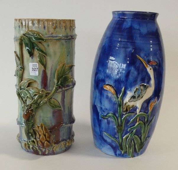 TWO LARGE JAPANESE POTTERY VASES