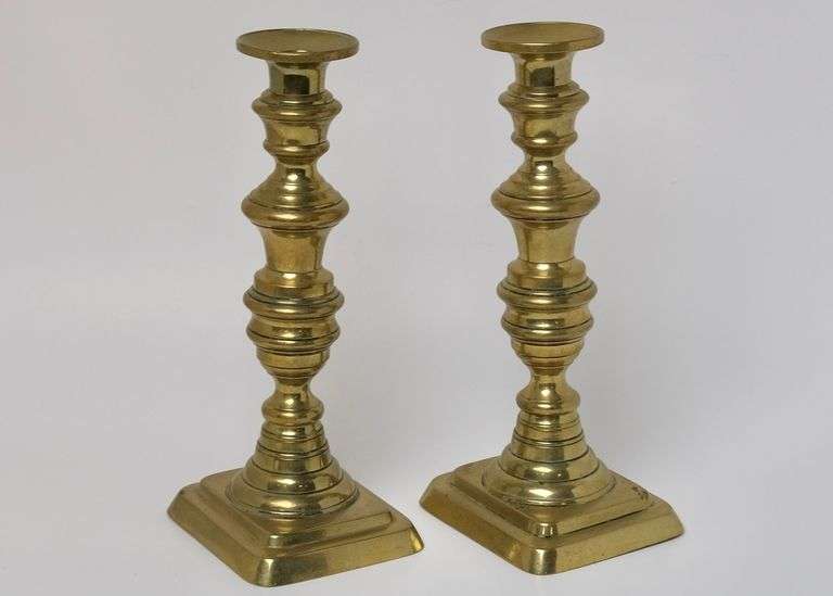 VICTORIAN BRASS CANDLESTICKS