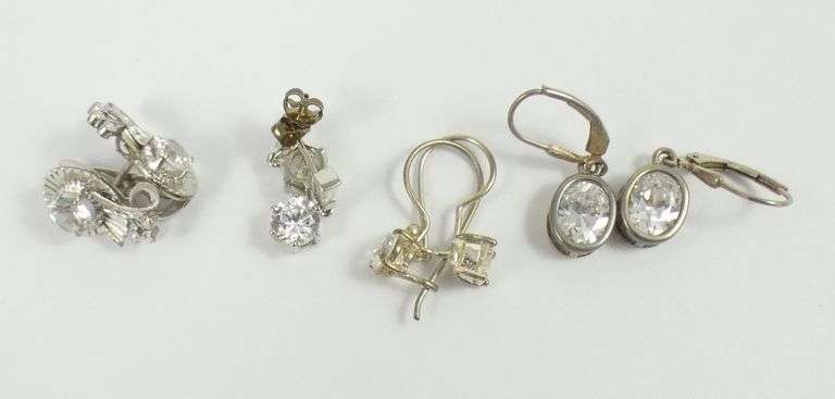 9 PAIRS STERLING EARRINGS