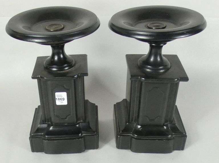 PAIR ANTIQUE MARBLE URNS