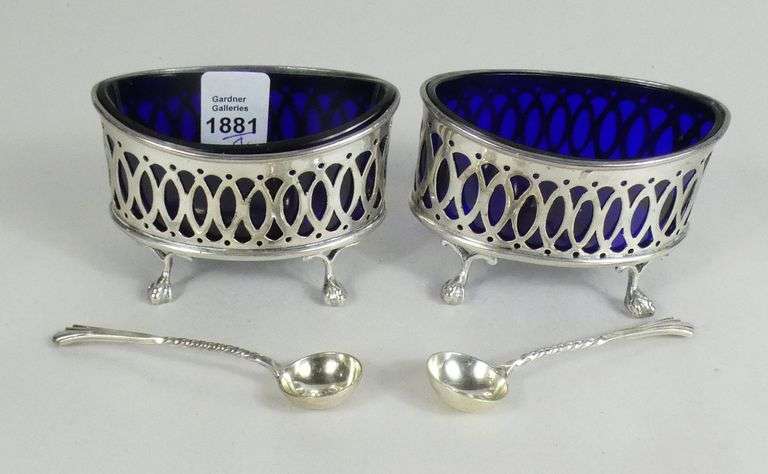 PAIR ENGLISH STERLING OPEN SALTS