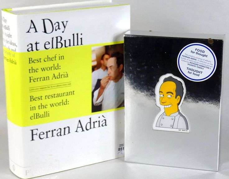 SIGNED FERRAN ADRIA BOOK "A DAY AT ELBULLI" & "FOOD FOR THOUGHT, THOUGHT FOR FOOD"