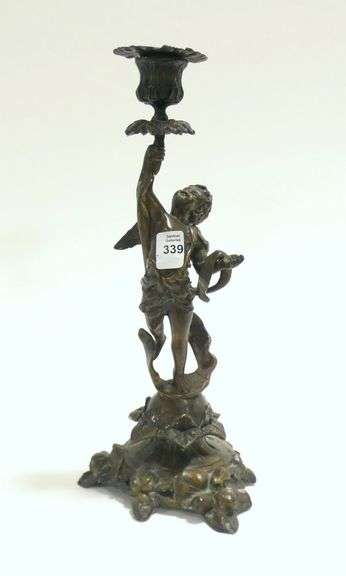 FIGURAL BRONZE CANDLESTICK