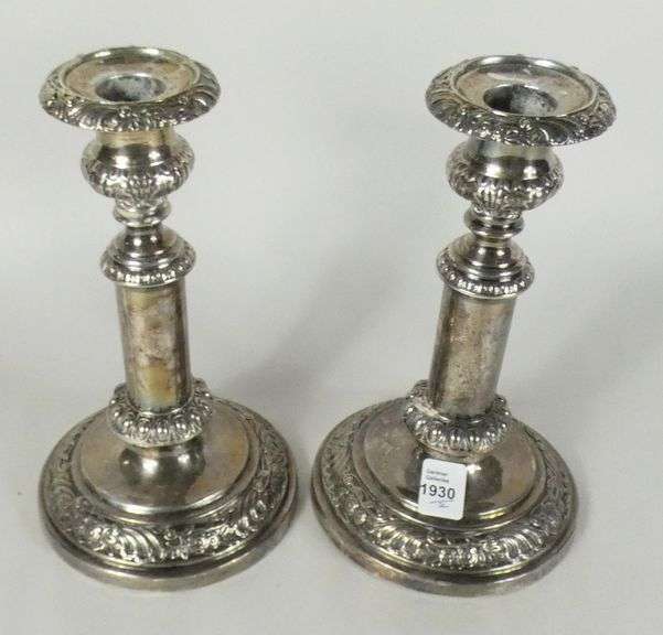 PAIR ANTIQUE STERLING CANDLESTICKS