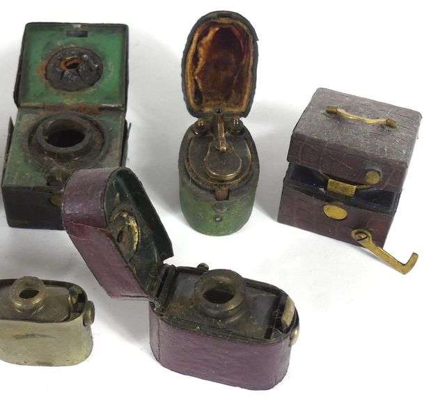 ASSORTED ANTIQUE INKWELLS
