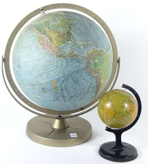 TWO WORLD GLOBES