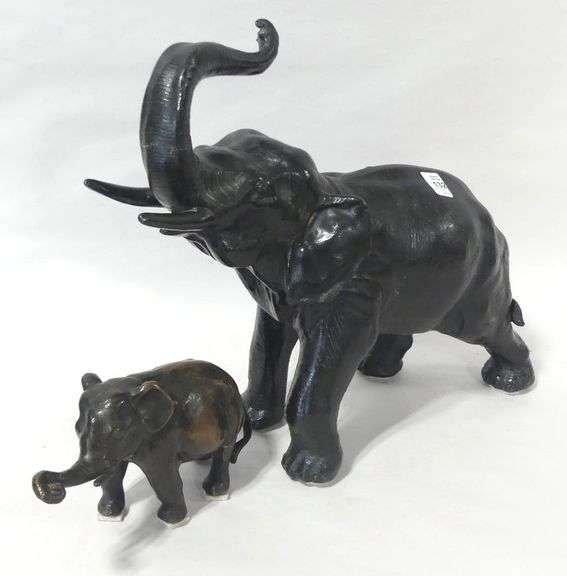 CAST METAL & COPPER ELEPHANT FIGURINES