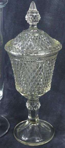 TWO GLASS APOTHECARY JARS