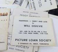 ART GALLERY EXHIBITION INVITATIONS CIRCA 1960'S