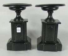 PAIR ANTIQUE MARBLE URNS