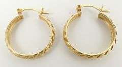 PAIR GOLD HOOP EARRINGS
