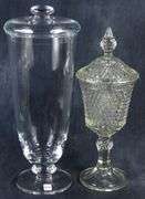 TWO GLASS APOTHECARY JARS