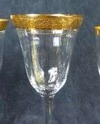 GOLD RIMMED STEMWARE & SERVING BOWL