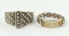 4 ANTIQUE SILVER RINGS