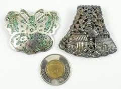 SILVER BROOCH & CLIP
