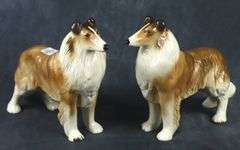 PAIR PORCELAIN DOG FIGURINES
