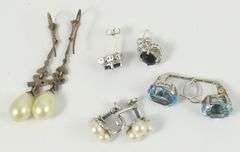 8 PAIRS GEMSTONE EARRINGS