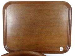TWO TEAK SERVING TRAYS