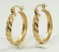 PAIR GOLD HOOP EARRINGS