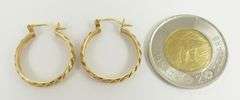 PAIR GOLD HOOP EARRINGS