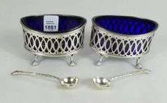 PAIR ENGLISH STERLING OPEN SALTS