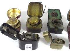 ASSORTED ANTIQUE INKWELLS