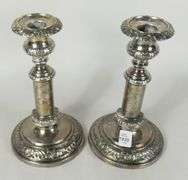 PAIR ANTIQUE STERLING CANDLESTICKS