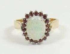 OPAL & GARNET RING
