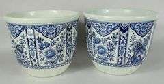 PAIR DELFTS JARDINIERES