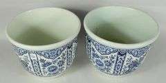 PAIR DELFTS JARDINIERES