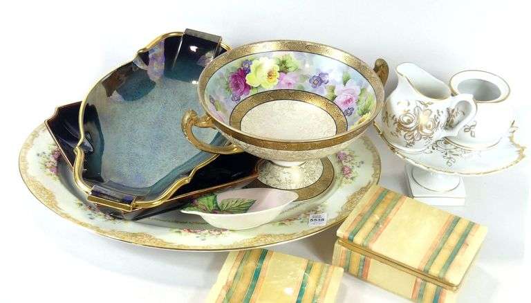 GLASSWARE, PORCELAIN, ONYX, ETC.