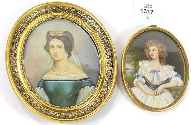 2 MINIATURE PORTRAIT PAINTINGS