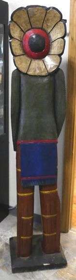 LARGE WOODEN CIGAR STORE STATUE