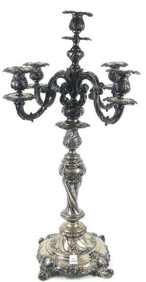 MAMMOTH SOLID SILVER CANDELABRUM