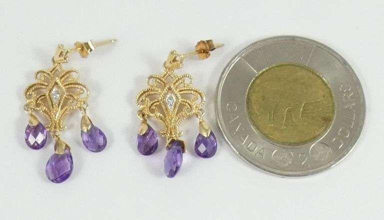 PAIR AMETHYST EARRINGS