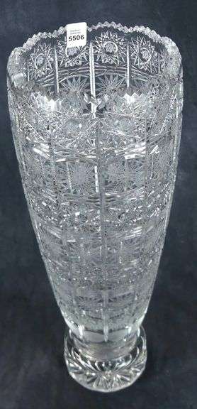 MASSIVE CUT CRYSTAL VASE