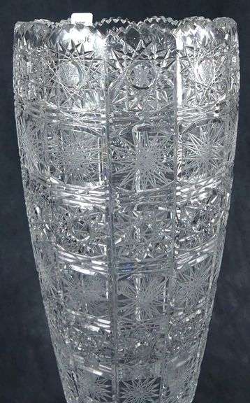 MASSIVE CUT CRYSTAL VASE