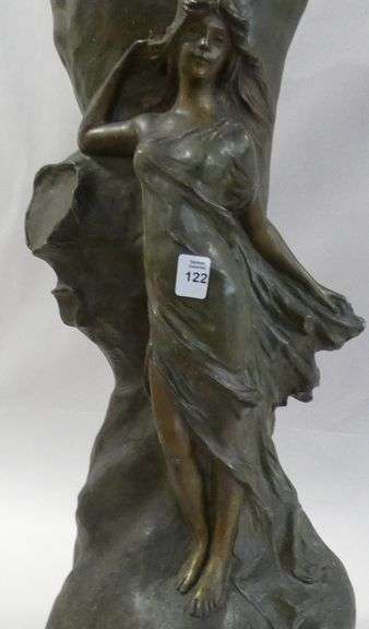 LARGE ART NOUVEAU SPELTER VASE