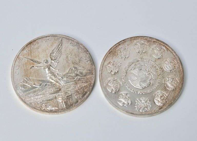 TWO .999 SILVER 5OZ COINS