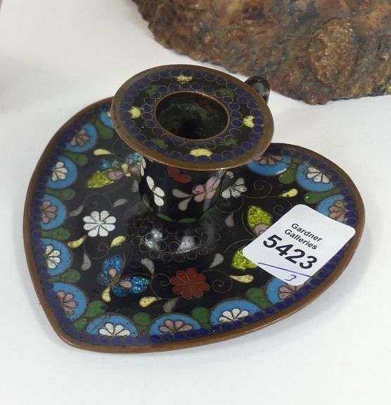 ASIAN CARVING, VASE & CHAMBERSTICK