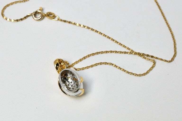 14K DIAMOND PENDANT AND CHAIN