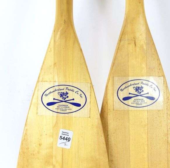 PAIR WOODEN CANOE PADDLES